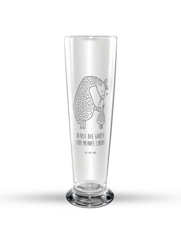 Mr. & Mrs. Panda Bierglas Giraffe Kind mit Spruch in Transparent