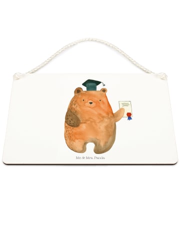 Mr. & Mrs. Panda Schild Bär Prüfung ohne Spruch in Weiß
