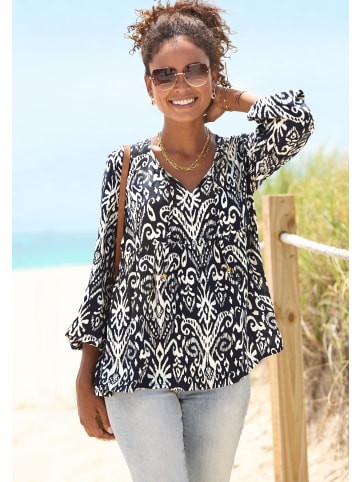 Vivance by Lascana Langarmbluse in marine-beige bedruckt