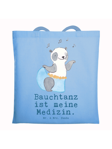 Mr. & Mrs. Panda Tote Bag Panda Bauchtanz mit Spruch in Sky Blue
