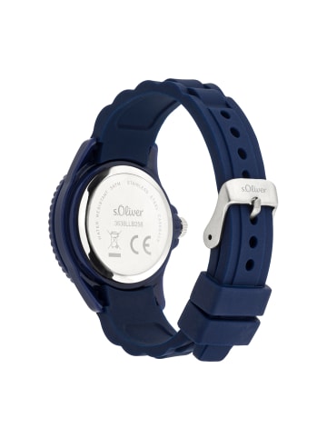 s.Oliver Armbanduhr mit coolen Farbdetails in blau