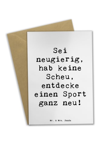 Mr. & Mrs. Panda babykarte Spruch Neuer Sport mit Spruch in Weiß