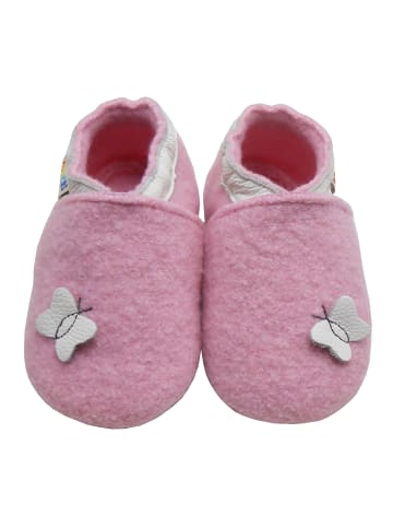 Yalion Leder-Krabbelschuhe "Libellen" in Rosa