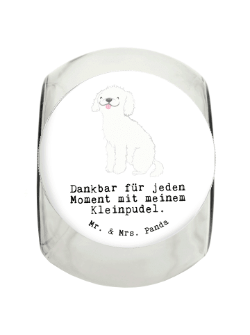 Mr. & Mrs. Panda Bonbonglas Kleinpudel Moment mit Spruch in Weiß