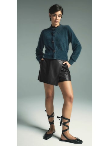 Zero  Skorts in Lederoptik in Black Beauty