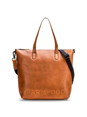 Farmhood Memphis XL Schultertasche Leder 32 cm in cognac