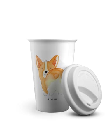 Mr. & Mrs. Panda To Go Becher Corgi Po ohne Spruch in Weiß