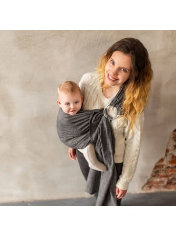 Hoppediz Babytragetuch Ring-Sling in Popeline Denim schwarz