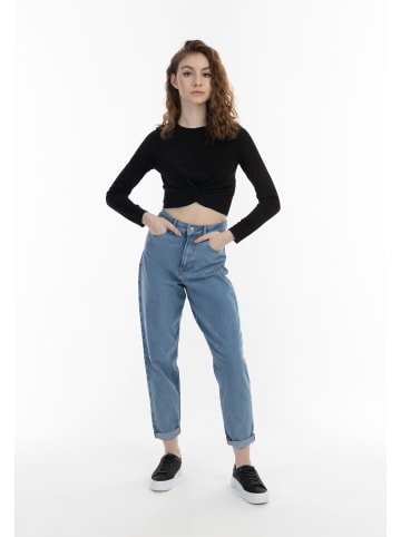 myMo Damen Langarmtop in Schwarz