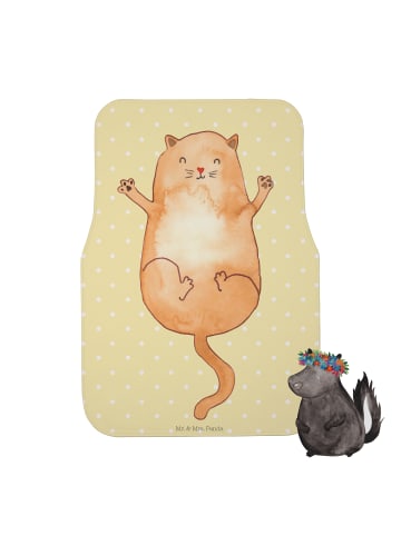 Mr. & Mrs. Panda Fußmatte Auto Katze Umarmen ohne Spruch in Gelb Pastell