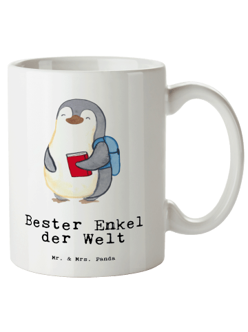 Mr. & Mrs. Panda Trinkbecher Pinguin Bester Enkel der Welt mit S... in Weiß