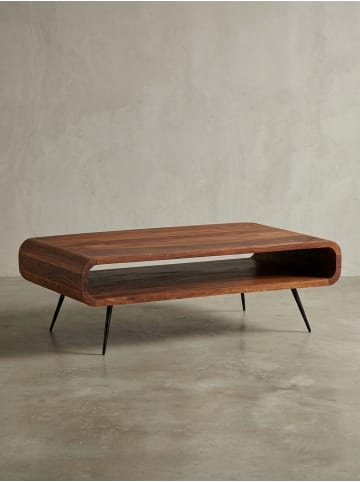 KADIMA DESIGN Massivholz Wohnzimmertisch, Modern & elegant, Sheeshamholz, Staufach