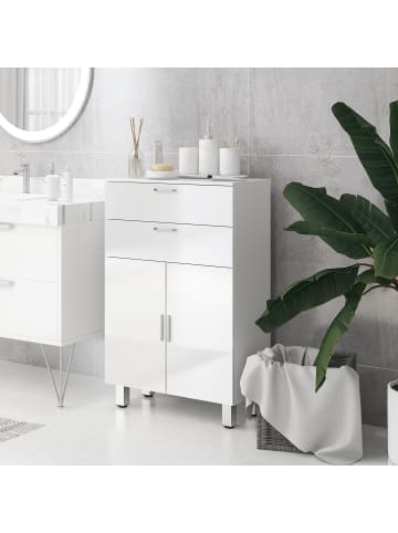 Kleankin Badezimmerschrank-60L x 30B x 93H cm-Weiß