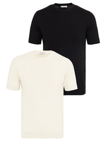 Felix Hardy T-Shirt in Ecru-Schwarz