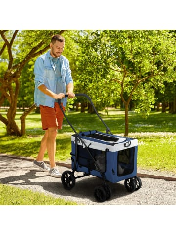 Pawhut Hundewagen 81L x 58B x 97,5H cm