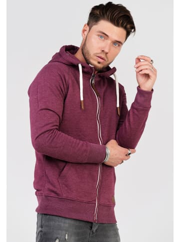 SOUL STAR Sweatjacke - MSWMODESTO Hoodie Weicher Kapuzenpullover Sweatshirt in Weinrot