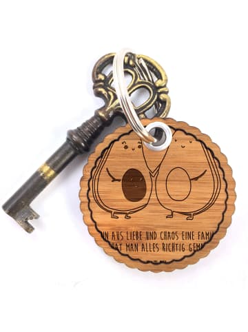 Mr. & Mrs. Panda Anhänger Avocado Pärchen mit Spruch in Braun