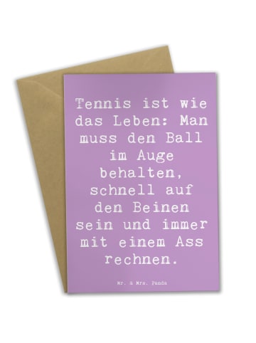 Mr. & Mrs. Panda Grußkarte Spruch Tennis Lebensweisheit mit Spruch in Lavendeltraum