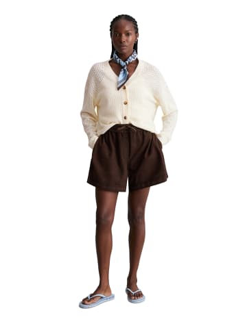 Marc O'Polo DENIM Ledershorts regular in Burnt Aubergine