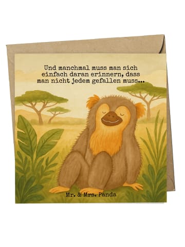 Mr. & Mrs. Panda Einladungskarte Affe Design mit Spruch in Weiß