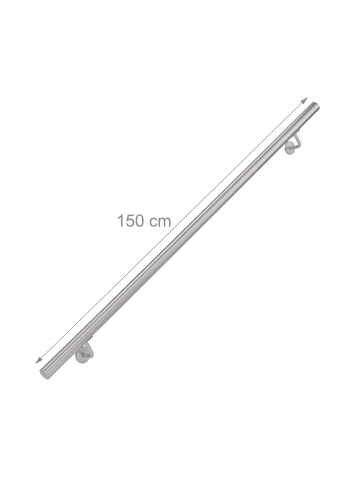 relaxdays Handlauf in Silber - (L)150 x (H)12 cm