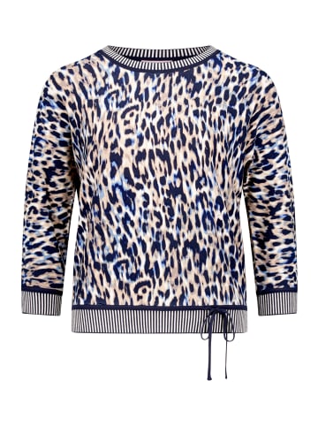 Betty Barclay Strickpullover mit Tunnelzug in Dark Blue/Beige