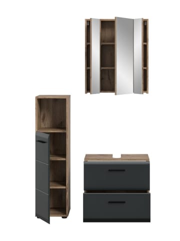 ebuy24 Badmöbelset Ice Schwarz 105 x 30 cm