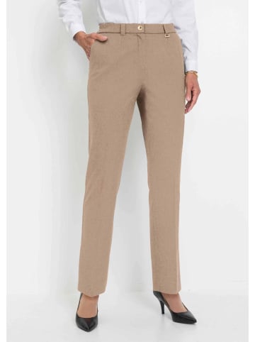 GOLDNER Hose CARLA Bequeme Hose CARLA mit Bügelfalte in beige
