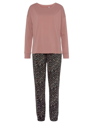Vivance Active Pyjama in aprikose-schwarz