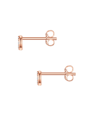 Glanzstücke München Ohrstecker Herz aus Sterling Silber mit Zirkonia in roségold