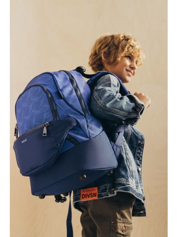 Belmil Premium 2-IN-1 Schultasche & Gürteltasche "Estate Blue" mit Brustgurt