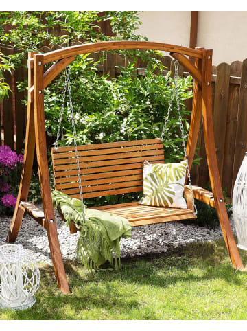Beliani Gartenschaukel NOVARA in Braun - (W) 170 x (H) 175 x (L) 128 cm