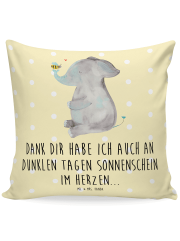 Mr. & Mrs. Panda 40x40 Kissen Elefant Biene mit Spruch in Gelb Pastell