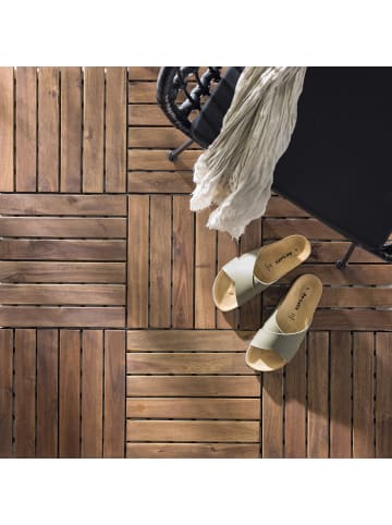 home24 33er-Set Terrassenfliese Temai Typ A in Akazie Braun