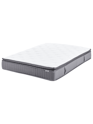 Beliani Matratze PLEASANT in Weiß/Grau - (W) 140 x (H) 25 x (L) 200 cm