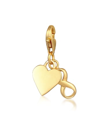 Nenalina Charm 925 Sterling Silber Herz, Infinity in Gold