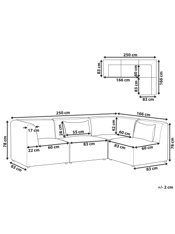 Beliani 4-tlg Modulsofa LEMVIG in Braun
