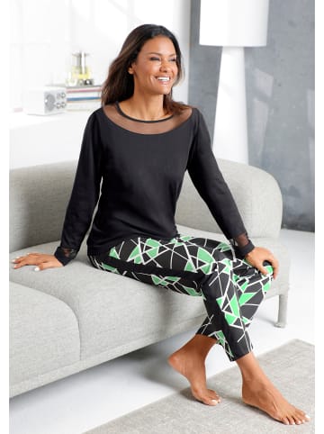 WITT WEIDEN Schlafanzug in schwarz-apfel-bedruckt
