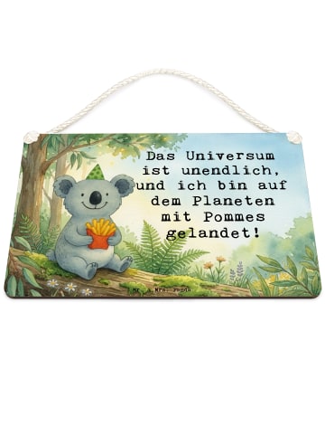 Mr. & Mrs. Panda Holztafel Koala Pommes Design mit Spruch in Weiß