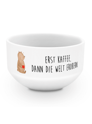 Mr. & Mrs. Panda Müslischüssel Bär Kaffee mit Spruch in Weiß