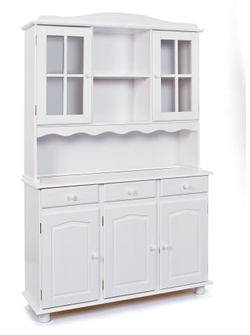 ebuy24 Vitrinenschrank Siena Weiß 130 x 43 cm
