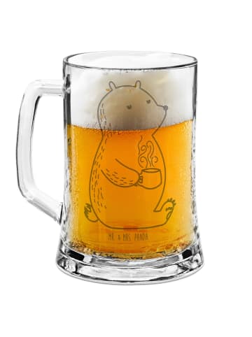 Mr. & Mrs. Panda Gravur Bierkrug Bär Kaffee ohne Spruch in Transparent