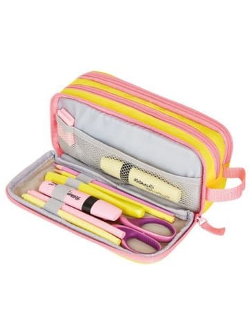 Herlitz Schüleretui Doppelfaulenzer Neon Polyester 235x75mm gelb/rosa