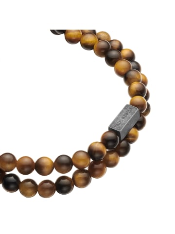 True Rebels Armband aus Edelstahl mit Tigerauge in retro