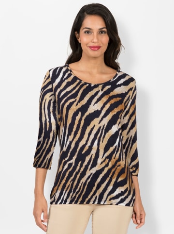 WITT WEIDEN Print-Shirt in marine-cognac-bedruckt