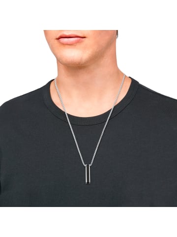 s.Oliver Kette mit Anhänger Edelstahl, IP Schwarz in Schwarz