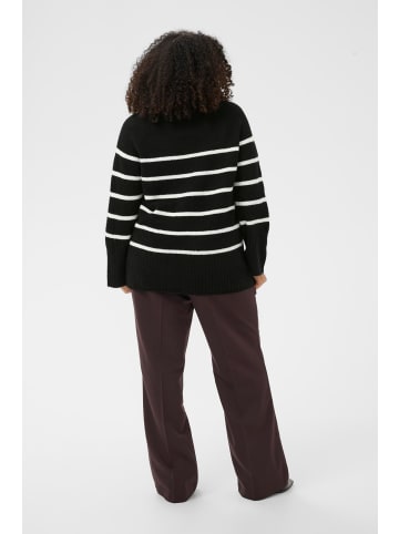 KAFFE curve Strickpullover KCerina Regular fit in Black Chalk Stripe