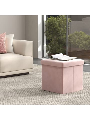 SONGMICS Sitzbank Minota in Rosa - (B)38 x (H)38 x (T)38 cm