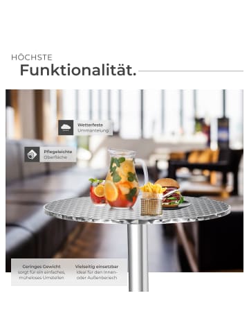 tectake Aluminium Stehtisch Frederic mit bodenschonenden Schraubfüßen aus Kunststoff, gr