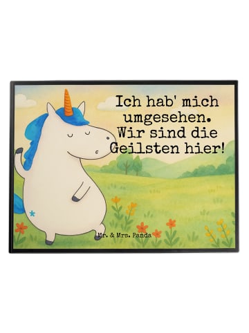 Mr. & Mrs. Panda Schreibtischunterlage Einhorn Mann Design mit S... in Weiß